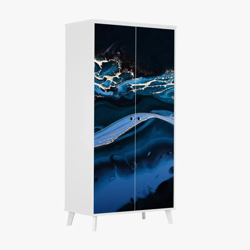 Schrankaufkleber marineblaue und goldene abstraktion