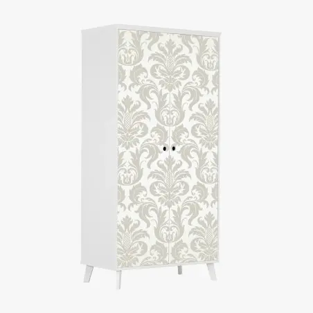Schrankaufkleber elegantes beiges damastmuster – Pixers®