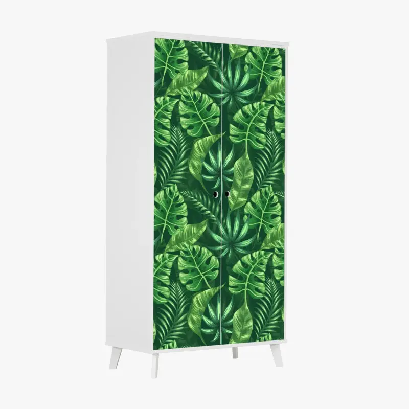 Schrankaufkleber tropisches monstera blattmuster