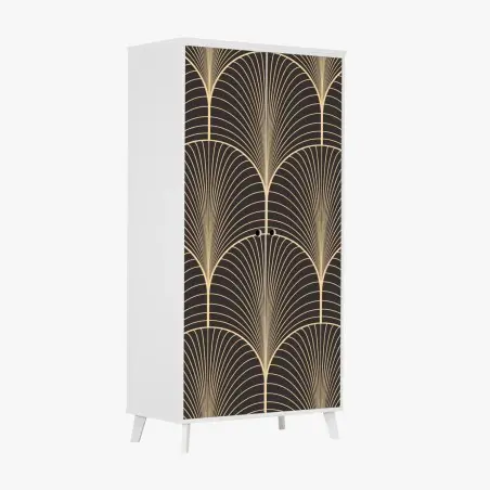 Schrankaufkleber art deco goldenes fächermuster – Pixers®