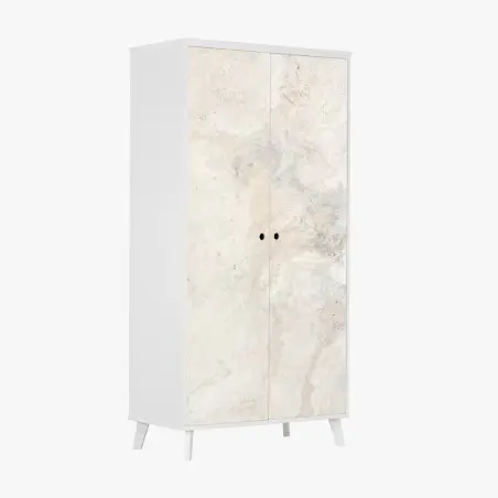 Schrankaufkleber weiche beige marmorstruktur – Pixers®
