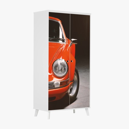 Schrankaufkleber roter oldtimer sportwagen nahaufnahme – Pixers®