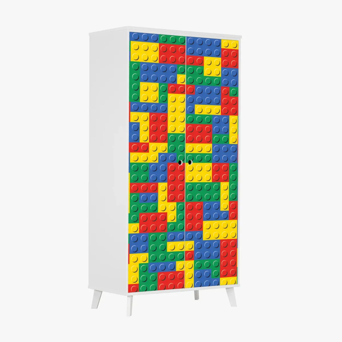 Schrankaufkleber buntes bausteinmuster – Pixers®