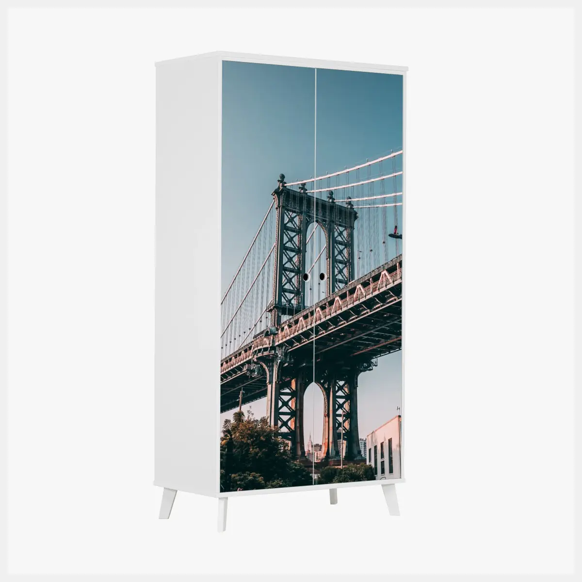 Schrankaufkleber Manhattan brücke in urbaner perspektive – Pixers®
