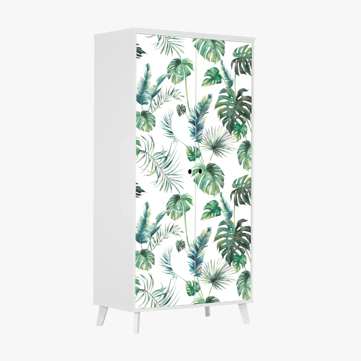 Schrankaufkleber aquarell tropische blätter muster – Pixers®