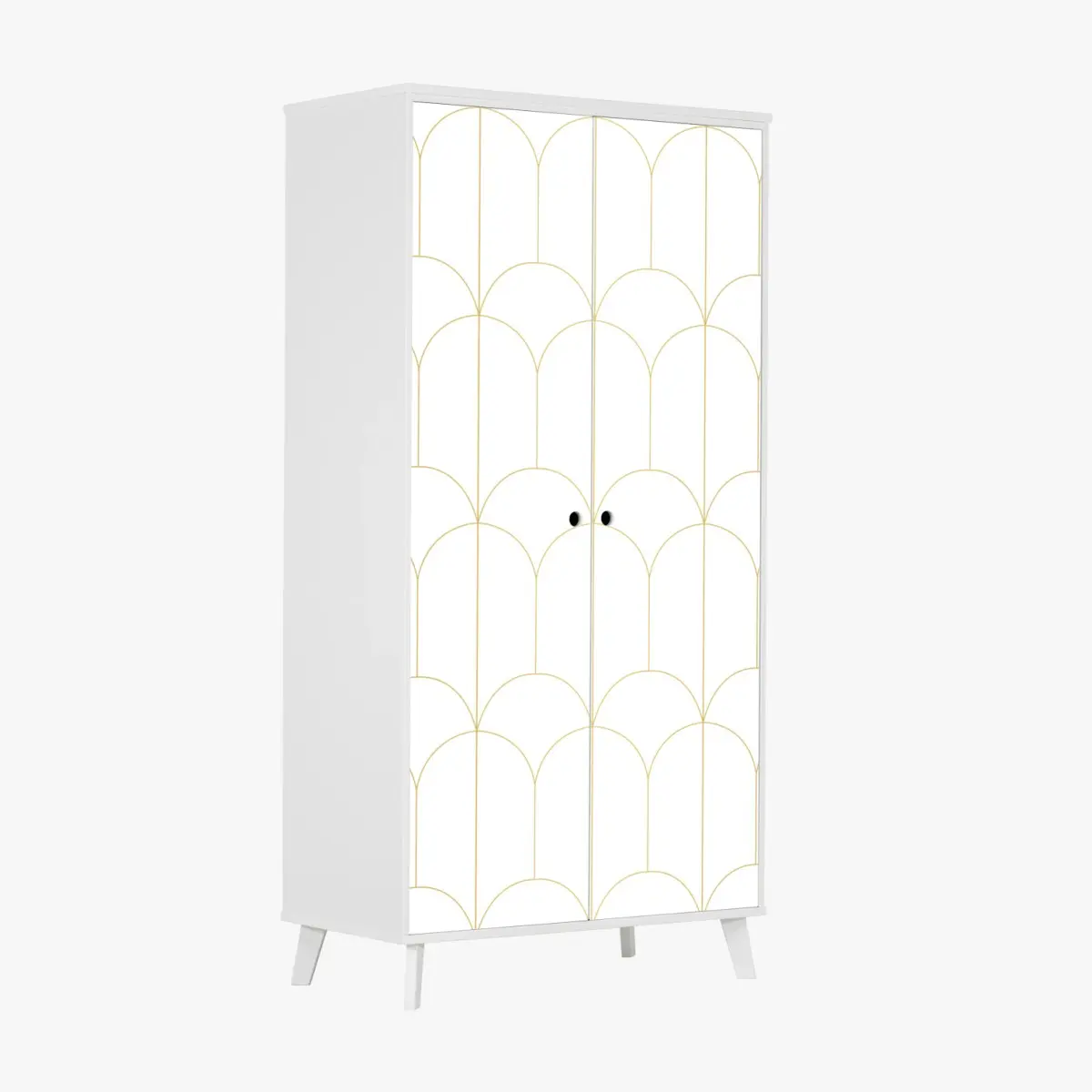 Schrankaufkleber goldenes art deco bogenmuster – Pixers®