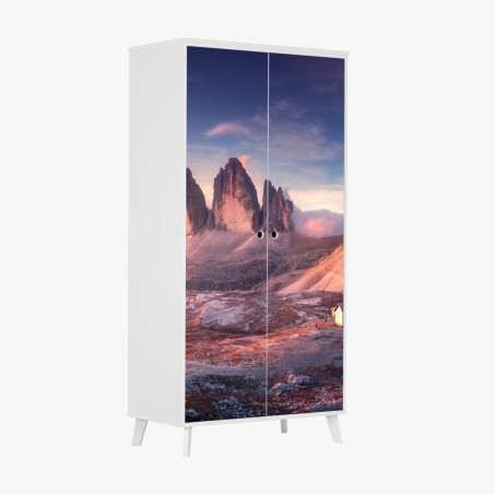 Schrankaufkleber sonnenaufgang über den gipfeln der Dolomiten – Pixers®