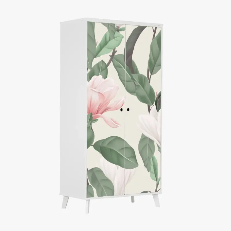 Schrankaufkleber pastell magnolienmuster