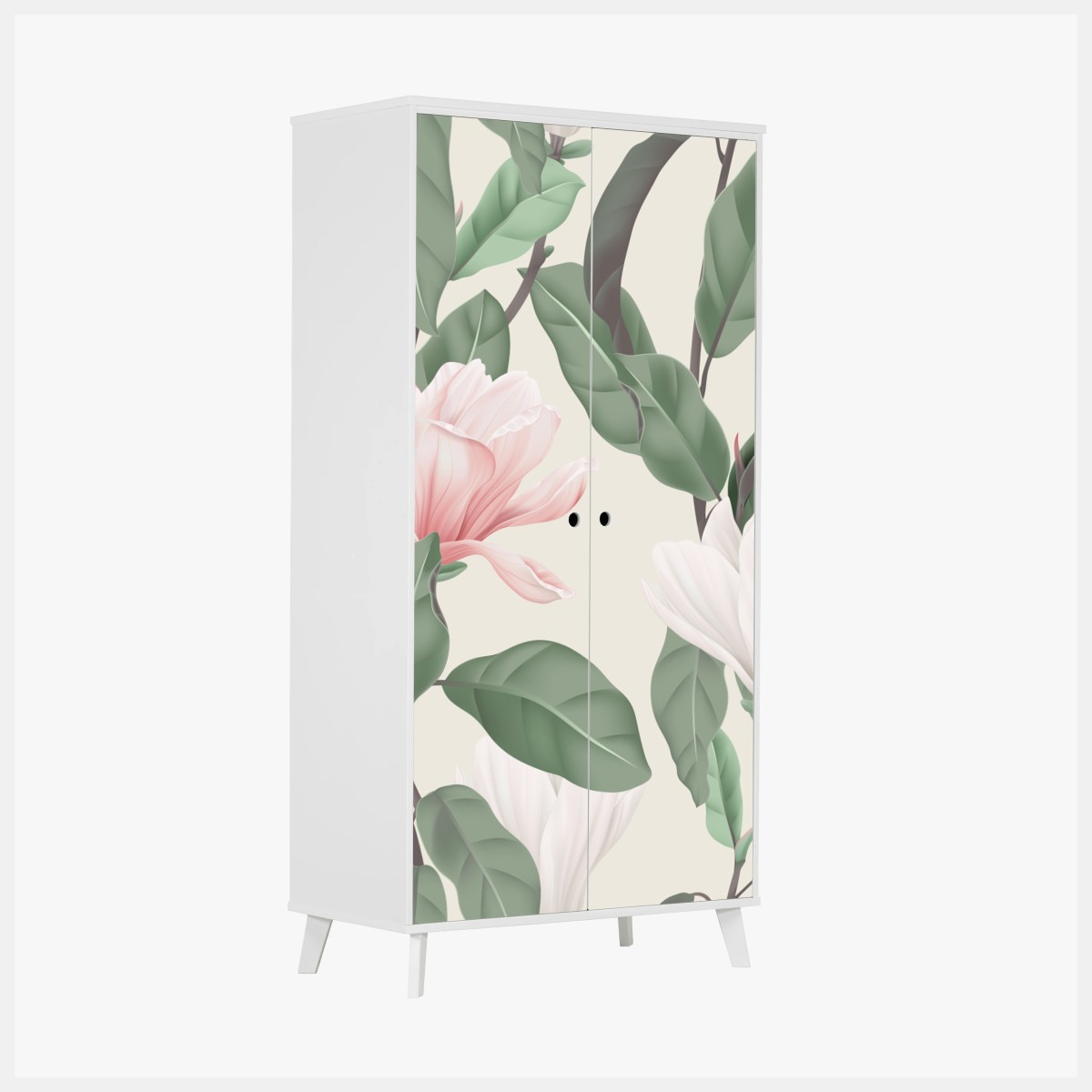 Schrankaufkleber pastell magnolienmuster – Pixers®