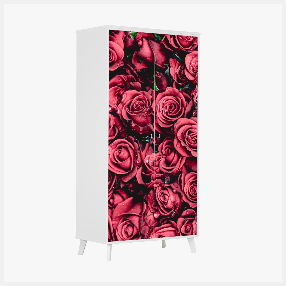 Schrankaufkleber pralle rote rosen wandbild – Pixers®