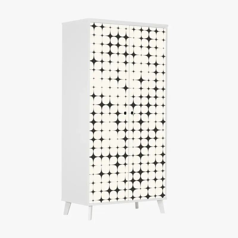 Schrankaufkleber monochromes geometrisches punktmuster