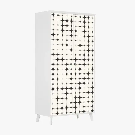 Schrankaufkleber monochromes geometrisches punktmuster – Pixers®