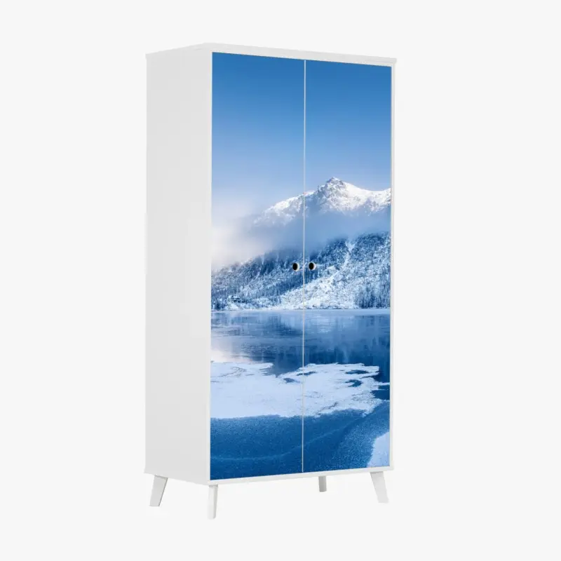 Schrankaufkleber ruhiges winterpanorama der Alpen