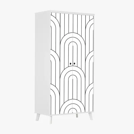 Schrankaufkleber monochromes bogenmuster – Pixers®