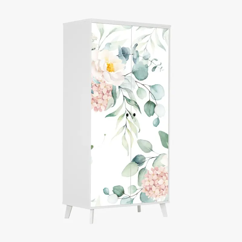 Schrankaufkleber zarter aquarellblumenstrauß