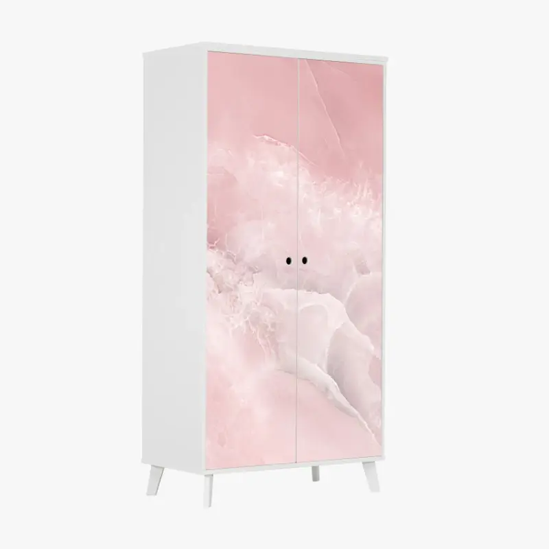 Schrankaufkleber zarte rosa marmortextur