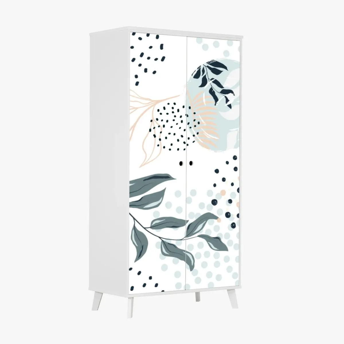 Schrankaufkleber pastellfarbenes botanisches abstraktes muster – Pixers®