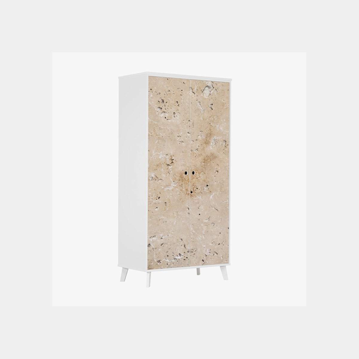 Schrankaufkleber beige travertin steinstruktur – Pixers®