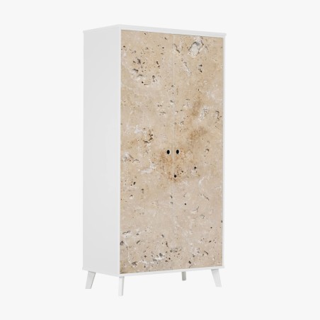 Schrankaufkleber beige travertin steinstruktur – Pixers®