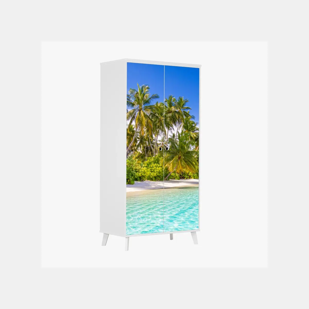 Schrankaufkleber tropischer palmenstrand – Pixers®