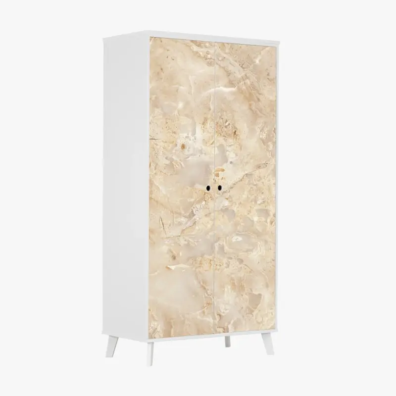 Schrankaufkleber beige marmortextur mit natürlichen aderungen