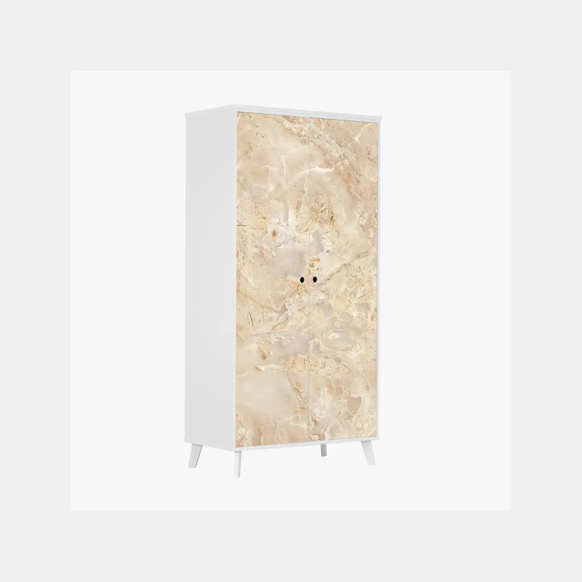 Schrankaufkleber beige marmortextur mit natürlichen aderungen – Pixers®