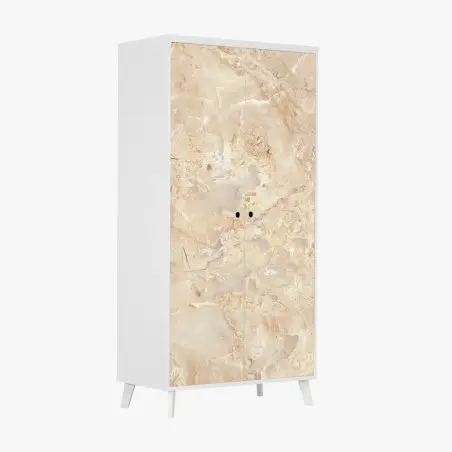 Schrankaufkleber beige marmortextur mit natürlichen aderungen – Pixers®