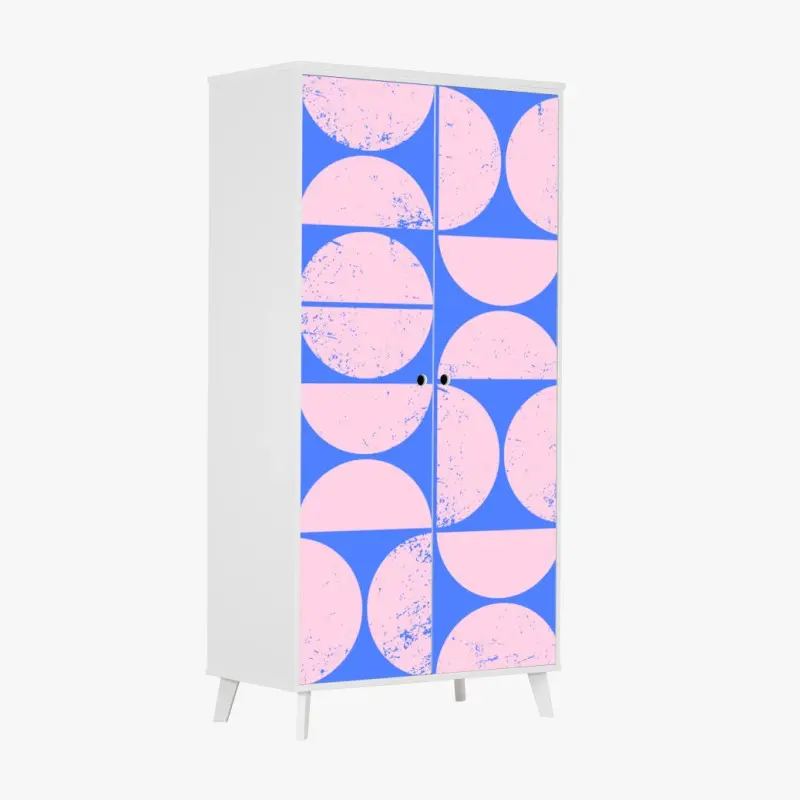 Schrankaufkleber pastell geometrisches kreismuster