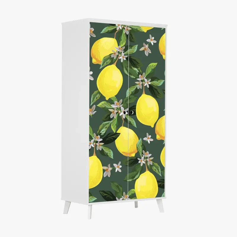 Schrankaufkleber botanisches zitronenmuster
