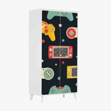 Schrankaufkleber retro gamecontroller muster – Pixers®