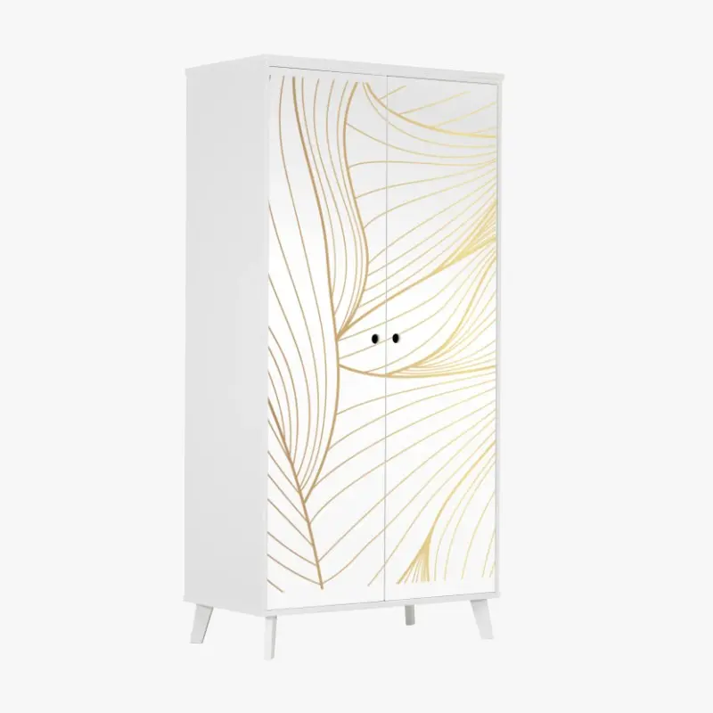 Schrankaufkleber goldene fließende linien abstraktes design