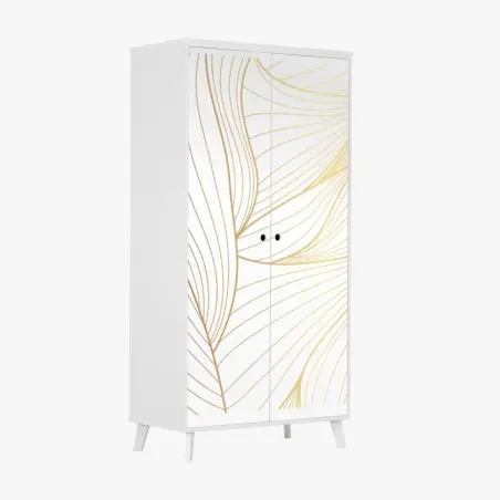 Schrankaufkleber goldene fließende linien abstraktes design – Pixers®