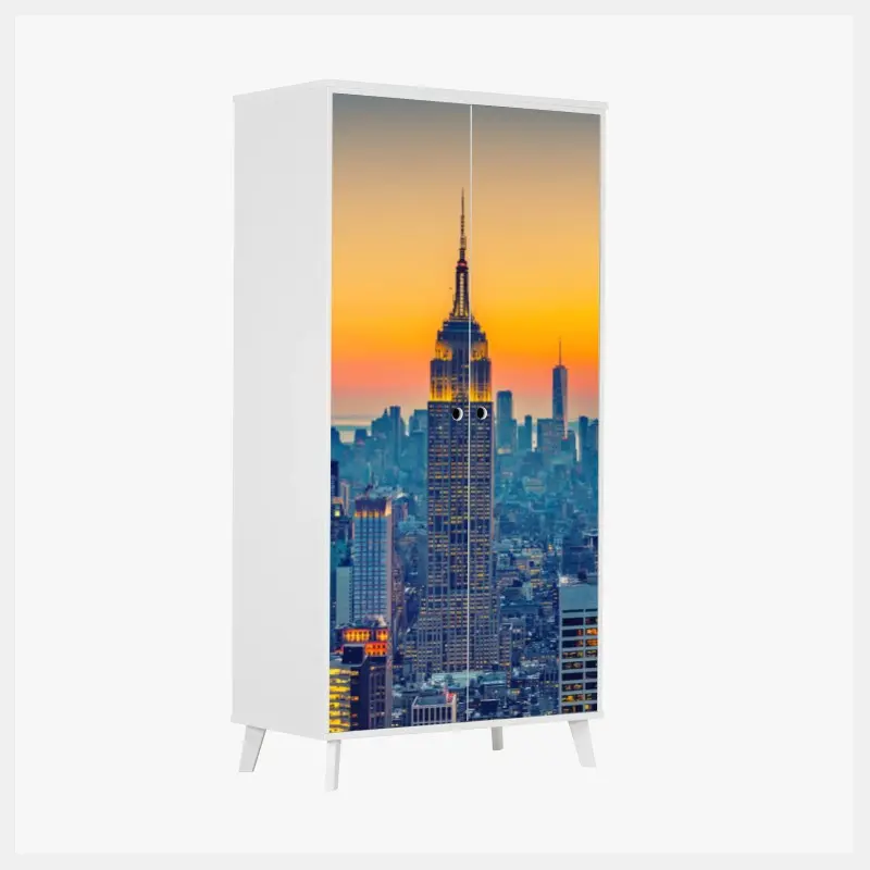 Schrankaufkleber sonnenuntergang über New York