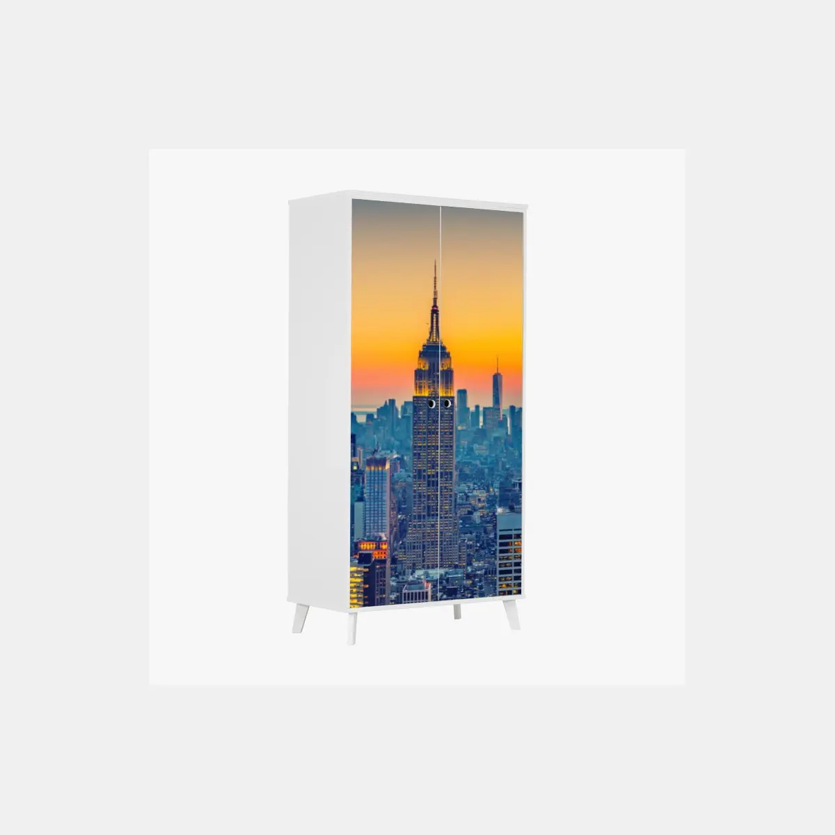 Schrankaufkleber sonnenuntergang über New York – Pixers®