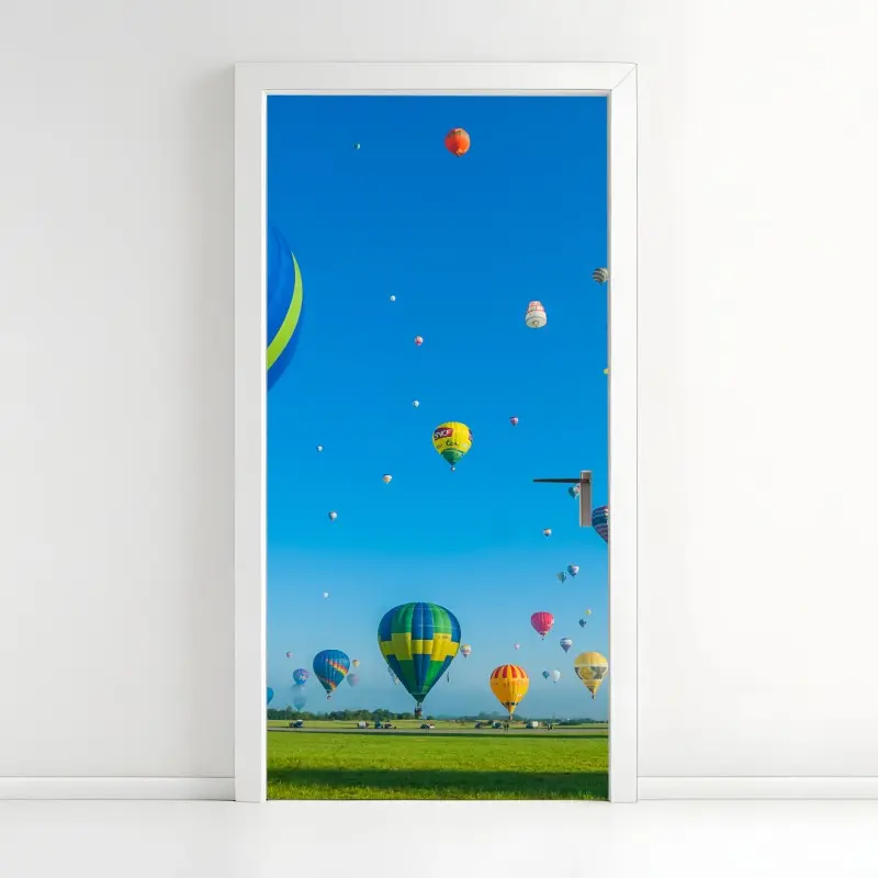 Türaufkleber bunte heißluftballons über Chambley