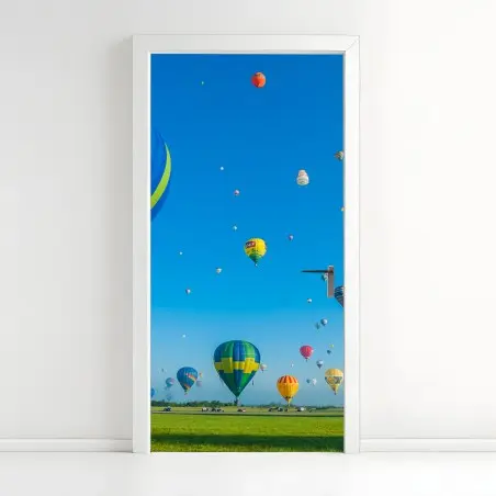 Türaufkleber bunte heißluftballons über Chambley – Pixers®