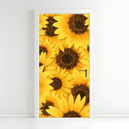 Türaufkleber goldene sonnenblumen – Pixers®