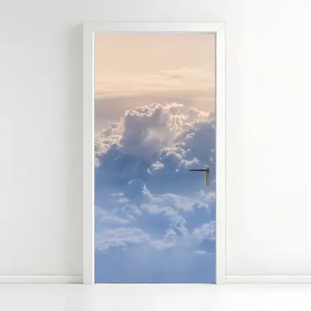 Türaufkleber sanfte wolken über dem blauen himmel – Pixers®