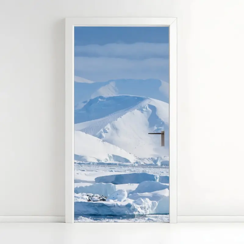 Türaufkleber verschneite berglandschaft