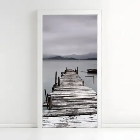 Türaufkleber ruhige seebrücke über stillem meer – Pixers®