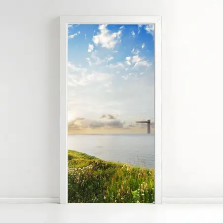 Türaufkleber sonniger küstenpfad zum meer – Pixers®