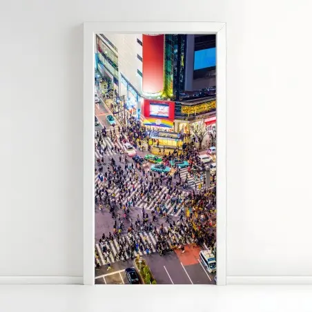 Türaufkleber Shibuya nächtliche kreuzung – Pixers®