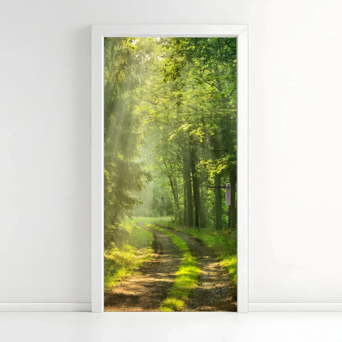 Türaufkleber sonnenbeschienener waldpfad – Pixers®