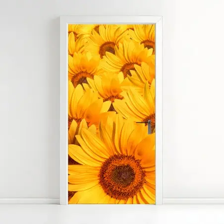 Türaufkleber goldenes sonnenblumenfeld – Pixers®