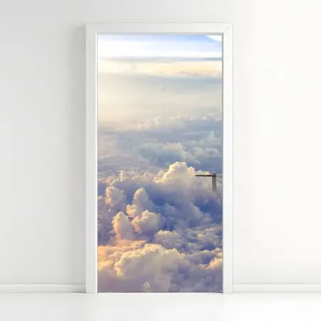 Türaufkleber sonnenbeschienene wolken über dem horizont – Pixers®