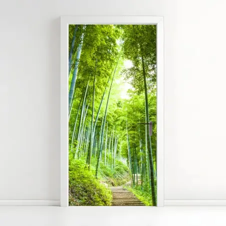 Türaufkleber ruhiger bambuswaldweg – Pixers®