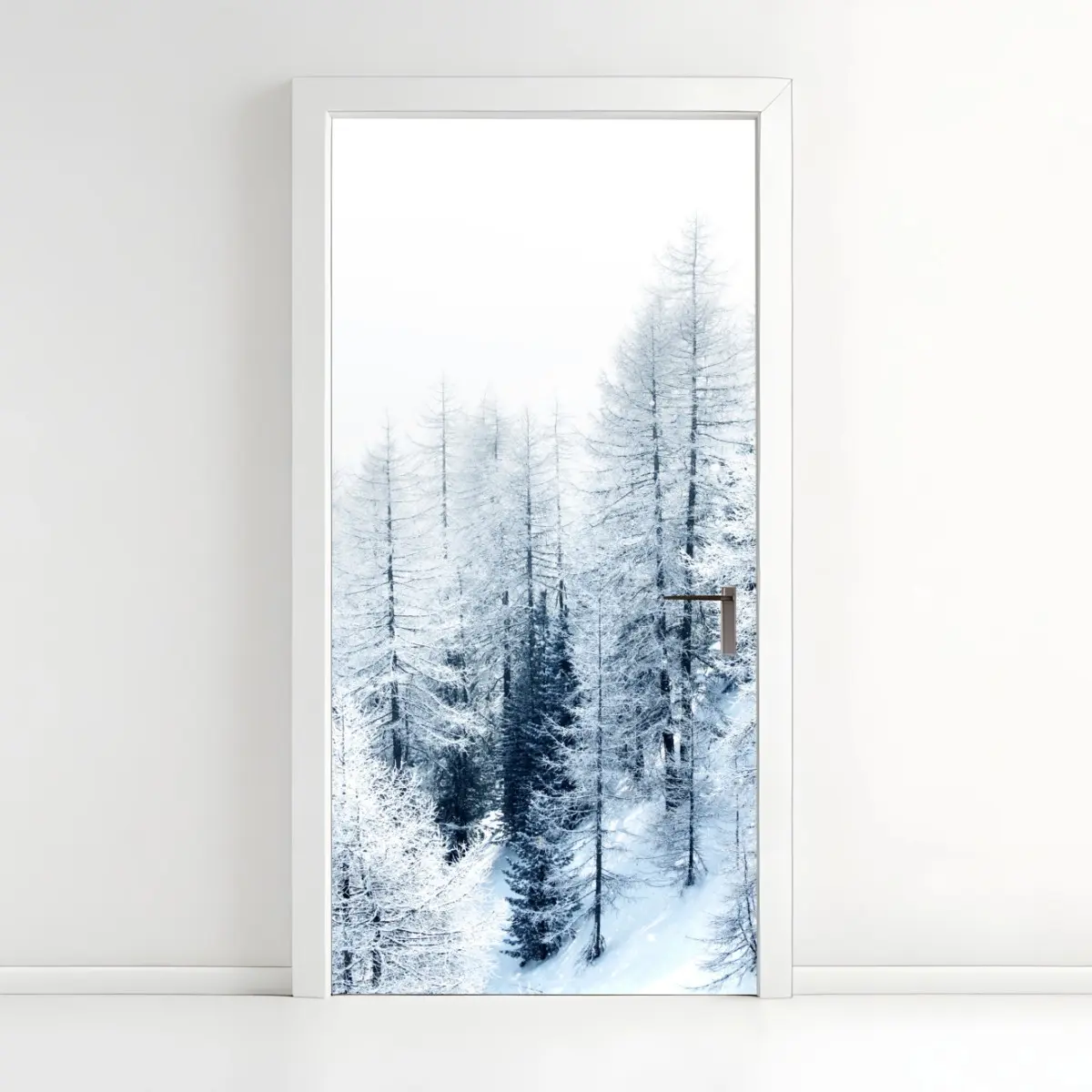 Türaufkleber winterstille: verschneiter wald – Pixers®