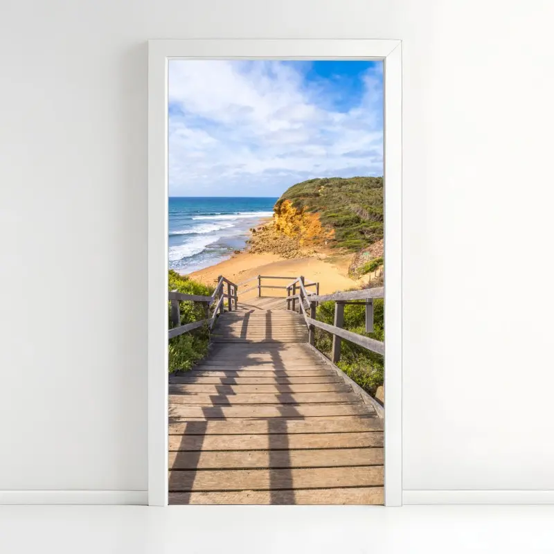 Türaufkleber weg zum Bells Beach küstenpanorama