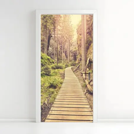 Türaufkleber sonniger holzsteg in Adrspach Teplice – Pixers®