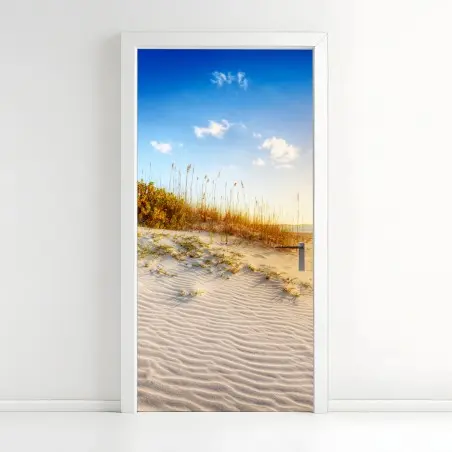 Türaufkleber sonnenuntergang über sanddünen von Grace Bay – Pixers®